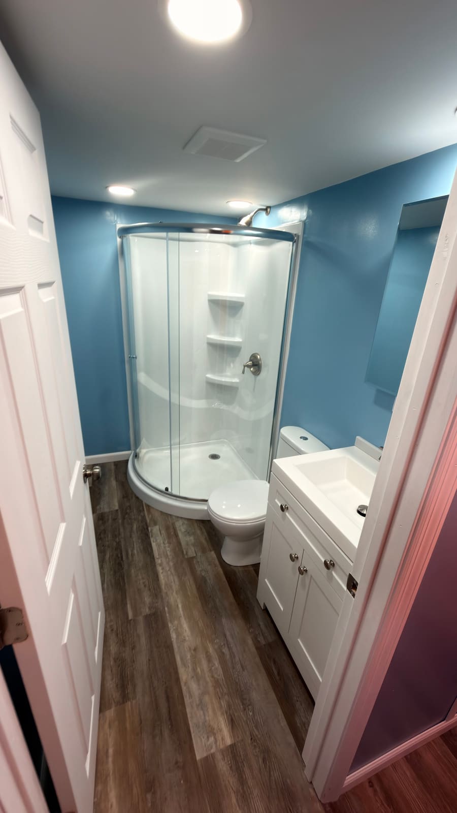 Curved Shower Bathroom Remodel